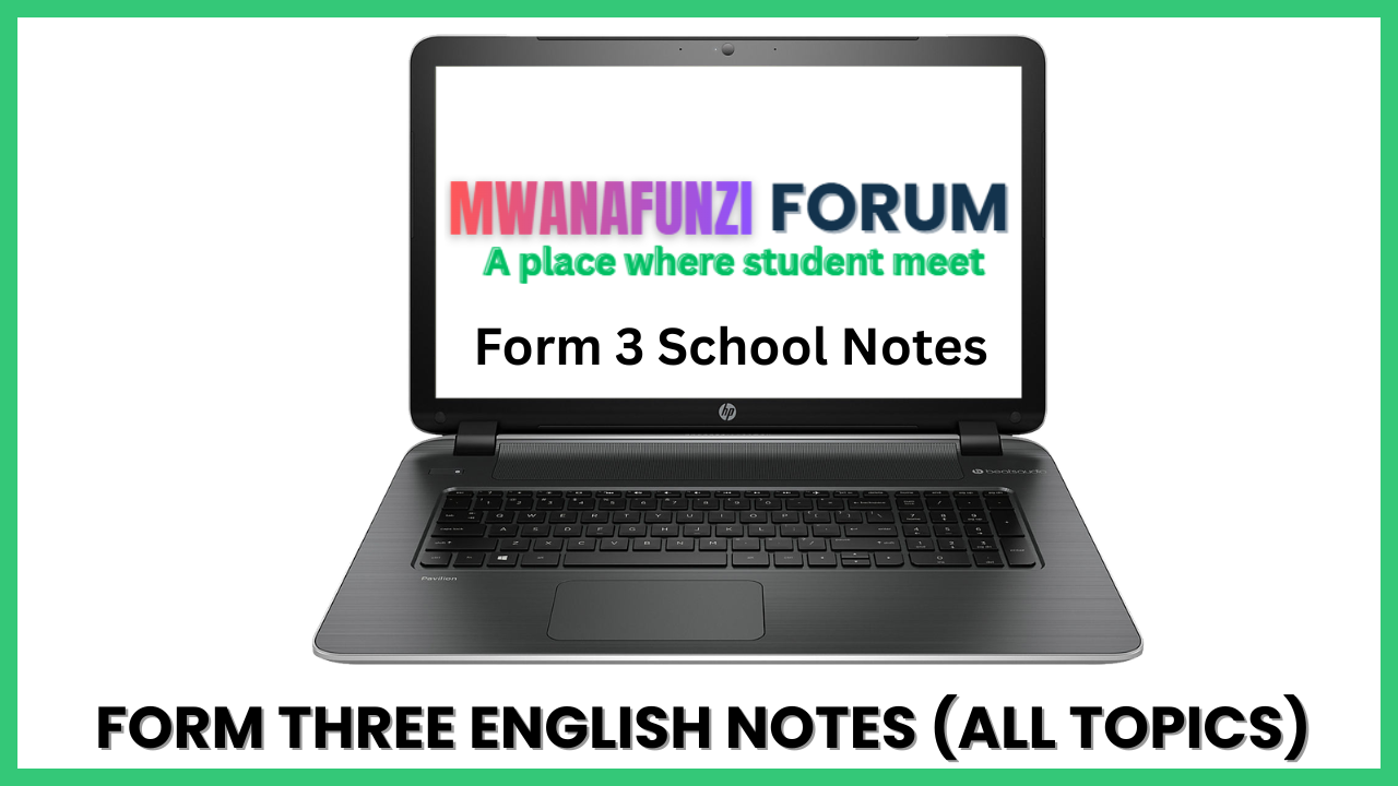 Form Three English Notes (All Topics)