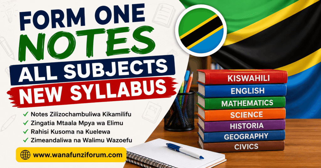 Form One Notes All Subjects New Syllabus Form One Notes